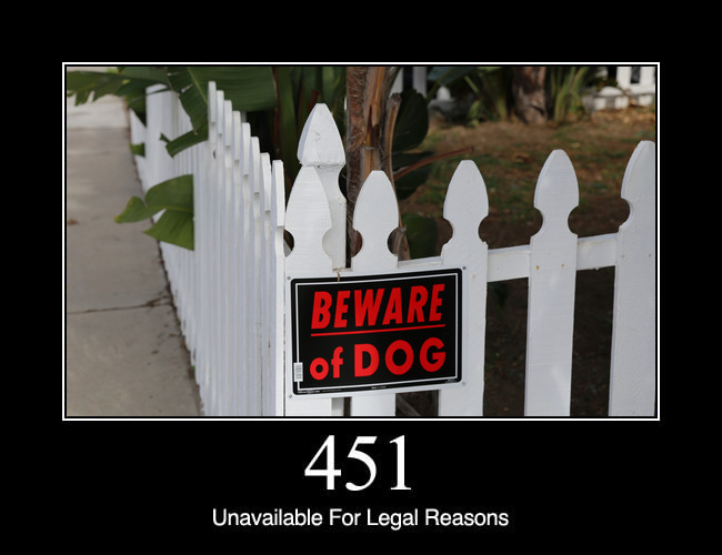 451 Unavailable For Legal Reasons